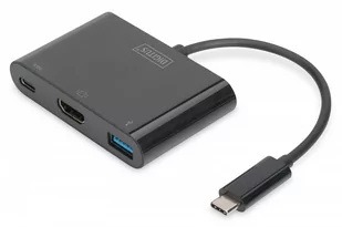 Digitus Multi Adapter HDMI 4K 30Hz UHD 1xUSB Typ C PD 1xUSB A na USB 3.1 Typ C czarny (DA-70855) - Adaptery i przejściówki - miniaturka - grafika 1