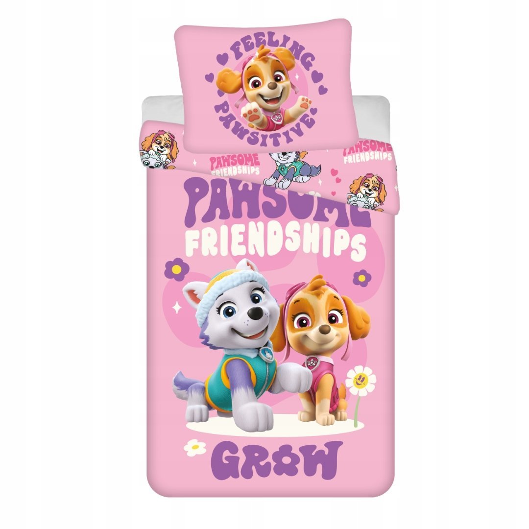Psi Patrol Pościel 140x200 + 70x90 Różowa Mikrofibra Paw Patrol