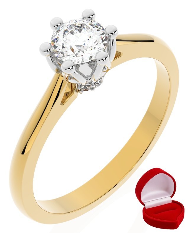 ZŁOTY PIERŚCIONEK ZARĘCZYNOWY 585 14k DIAMENT BRYLANT 0,30 ct R24