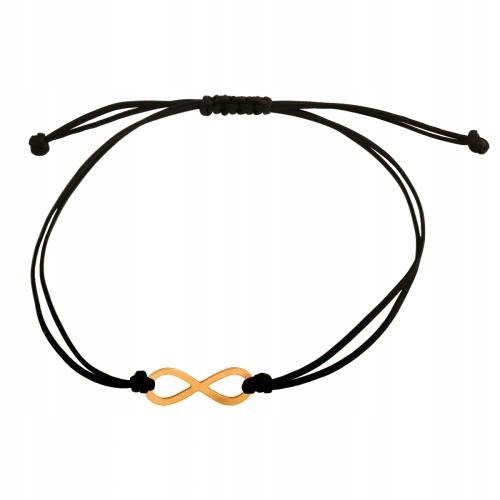 Bransoletka Damska Na sznurku Znak Nieskończoności 585 0.20 g Rodium