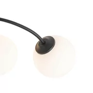 Oprawy, klosze i abażury - QAZQA Nowoczesna lampa sufitowa czarna z opalowym szkłem 6 lamp - Ateny - miniaturka - grafika 1