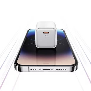 USAMS Ład. siec. 1xUSB-C PD30W 3A (only head) PD3.0 Fast Charging purpurowy/purple X-ron Series CC186TC03 (US-CC186) - Ładowarki do telefonów - miniaturka - grafika 2