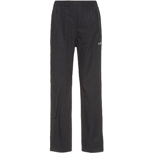 CMP - Odporne na deszcz spodnie damskie z bocznymi zamkami błyskawicznymi na całej długości, czarne, C18