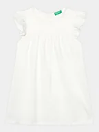Sukienki i spódniczki dla dziewczynek - United Colors Of Benetton Sukienka codzienna 3096GV00H Biały Regular Fit - miniaturka - grafika 1