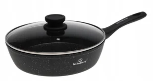 PATELNIA Głęboka MARMUROWA 28cm Z POKRYWKĄ Indukcja Gaz 8616 - Patelnie - miniaturka - grafika 1