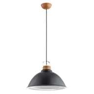 Lampy sufitowe - Alti lampa wisząca 1xE27 czarna/drewno 61262 - miniaturka - grafika 1