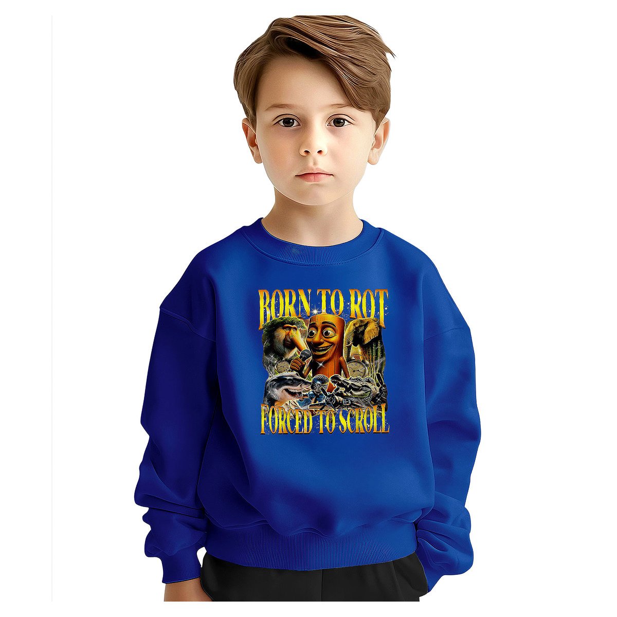 BLUZA DZIECIĘCA BRAINROT BORN TO ROT 110-116 DLA CHŁOPCA DZIEWCZYNKI