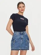 Koszulki i topy damskie - Guess Jeans T-Shirt W4YI64 KA0H1 Granatowy Slim Fit - miniaturka - grafika 1
