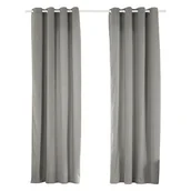 Zasłony - Zasłony na przelotkach welwetowe 140 x 250 cm Smukee, 2 szt., szare - miniaturka - grafika 1