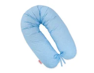 Poduszki do karmienia - Poduszka Ciążowa Longer Dla Kobiet W Ciąży Do Spania - Kropki Na Błękicie - miniaturka - grafika 1