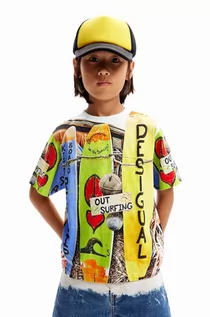 Koszulki dla chłopców - Desigual t-shirt bawełniany dziecięcy Alexis wzorzysty - grafika 1
