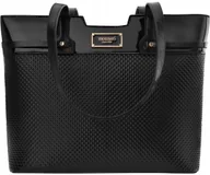 Torebki damskie - Monnari Torba Ze Zdobieniem Torebka Shopper Duża Sztywna Aktówka Czarna A4 - miniaturka - grafika 1