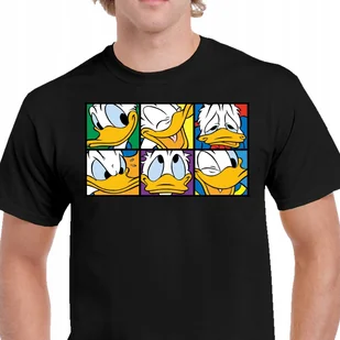 PO42 KOSZULKA ŚMIESZNA KACZOR DONALD DUCK PREZENT BAJKA BAWEŁNA S CZARNA - Koszulki męskie - miniaturka - grafika 1