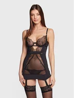 Piżamy damskie - Bluebella Halka Alanna 41680-BK Czarny Slim Fit - miniaturka - grafika 1