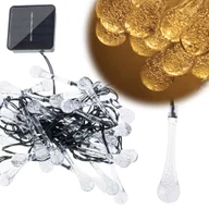 Lampy ogrodowe - Artemis Lampki Solarne Ogrodowe Sople Girlanda Zewnętrzna 6,5M 30 Led Ciepły Biały - miniaturka - grafika 1