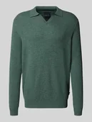 Swetry męskie - Sweter z dzianiny z kołnierzykiem polo - miniaturka - grafika 1