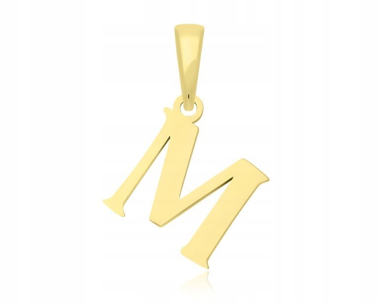Złota Zawieszka Literka M Gładka 585 Damski Wisiorek Na Łańcuszek