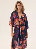 Szlafroki damskie - Szlafrok plażowy damski Papaya Esotiq navy L/XL - miniaturka - grafika 1