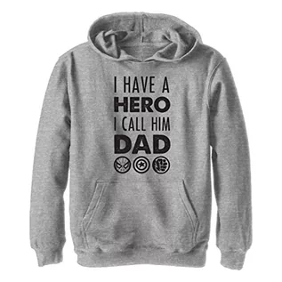 Bluzy dla dziewczynek - Marvel Bluza dziecięca Hero Dad, uniseks, sportowa bluza z kapturem, rozmiar S, Sportowa wrzosowa, S - grafika 1