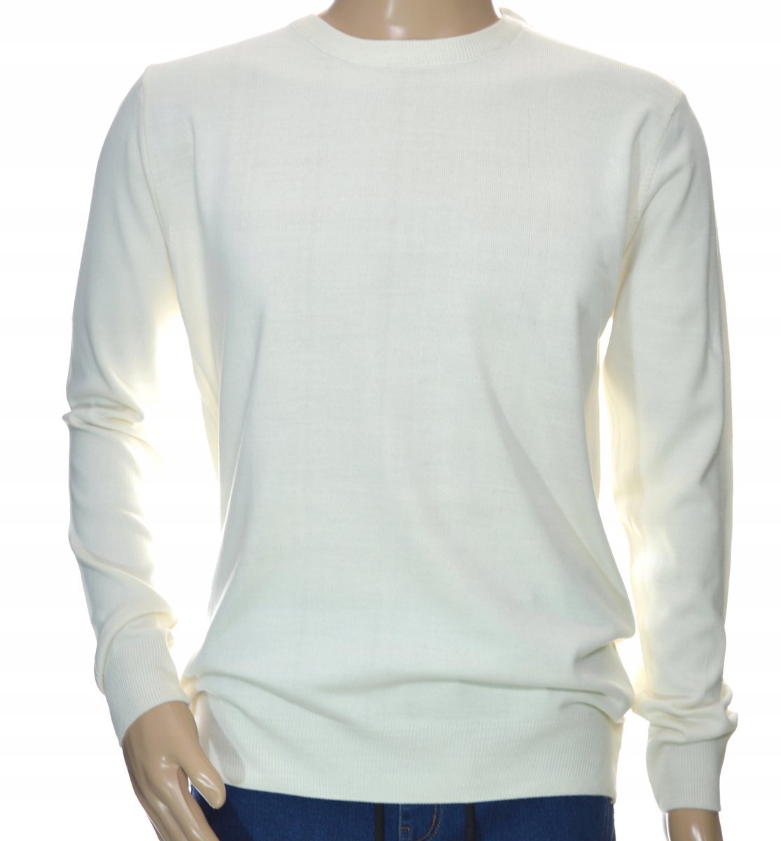 Sweter męski z kaszmiru i wełny merynosów kaszmirowy 2XL XXL biały 152