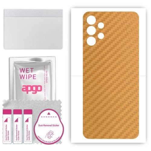 folia naklejka skórka strukturalna na TYŁ do Samsung Galaxy A13 SM-A137F - Carbon Złoty - apgo SKINS