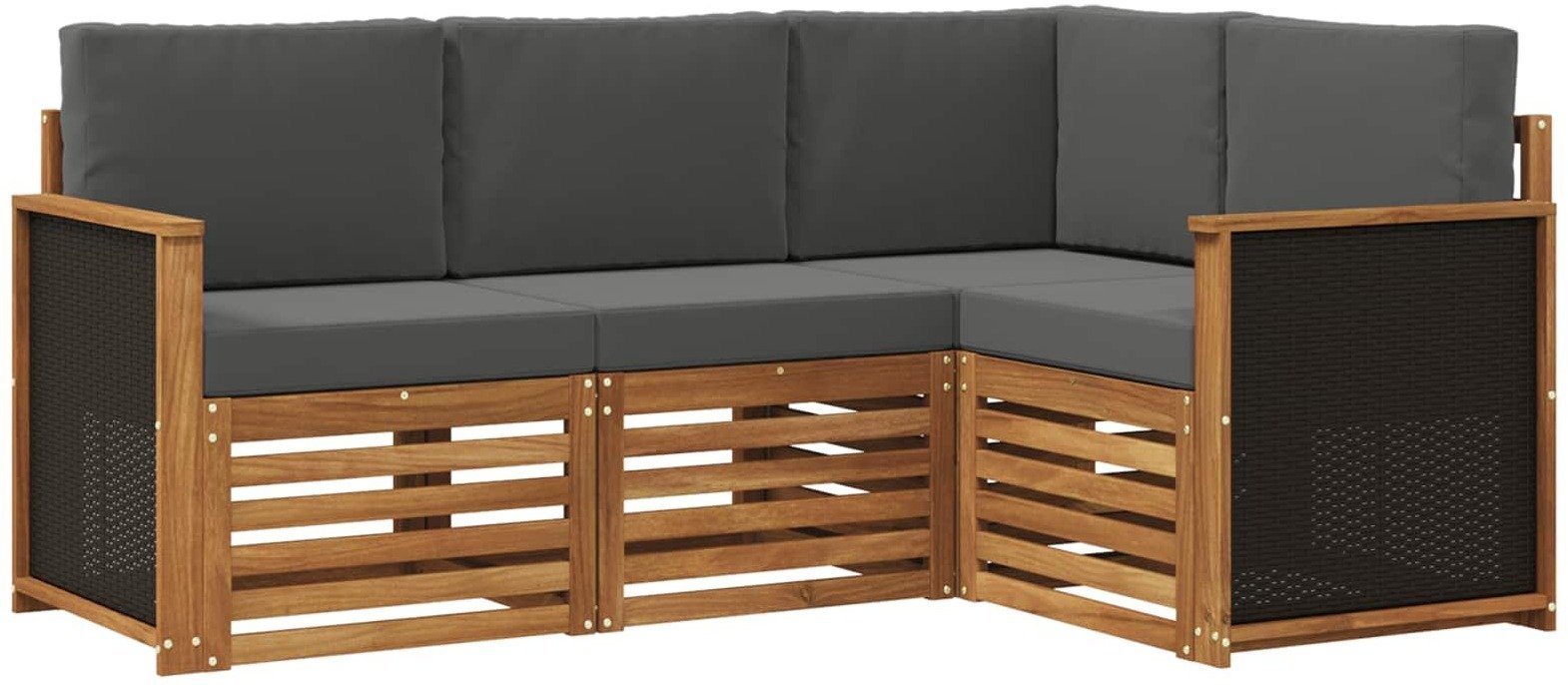 vidaXL Zestawy sof z poduszką 4 pcs Lite Drewno Akacji