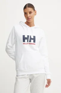 Helly Hansen bluza bawełniana HH LOGO 2.0 damska kolor biały z kapturem 34460 - Bluzy damskie - miniaturka - grafika 1
