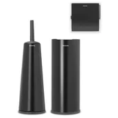 Akcesoria do wc - Brabantia Akcesoria toaletowe ReNew czarne matowe 3 el. 280603 - miniaturka - grafika 1