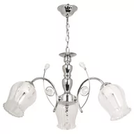 Lampy sufitowe - Inne Żyrandol LAMPA wisząca VEN W-K 1466/3 klasyczna OPRAWA na łańcuchu ZWIS z kryształkami chrom przezroczysty VEN W-K 1466/3 - miniaturka - grafika 1