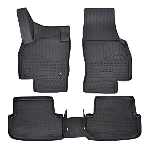 | Gumowe dywaniki samochodowe 3D kompatybilne z Arona od 2017 roku, indywidualne dopasowanie z wysoką krawędzią ok. 4-5 cm, na każdą pogodę, 4-częściowe, jakość premium