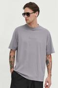 Koszulki męskie - Abercrombie & Fitch t-shirt bawełniany męski kolor szary z aplikacją - miniaturka - grafika 1