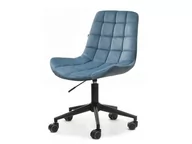 Fotele - fotel elior niebieski welur, podstawa czarny - miniaturka - grafika 1