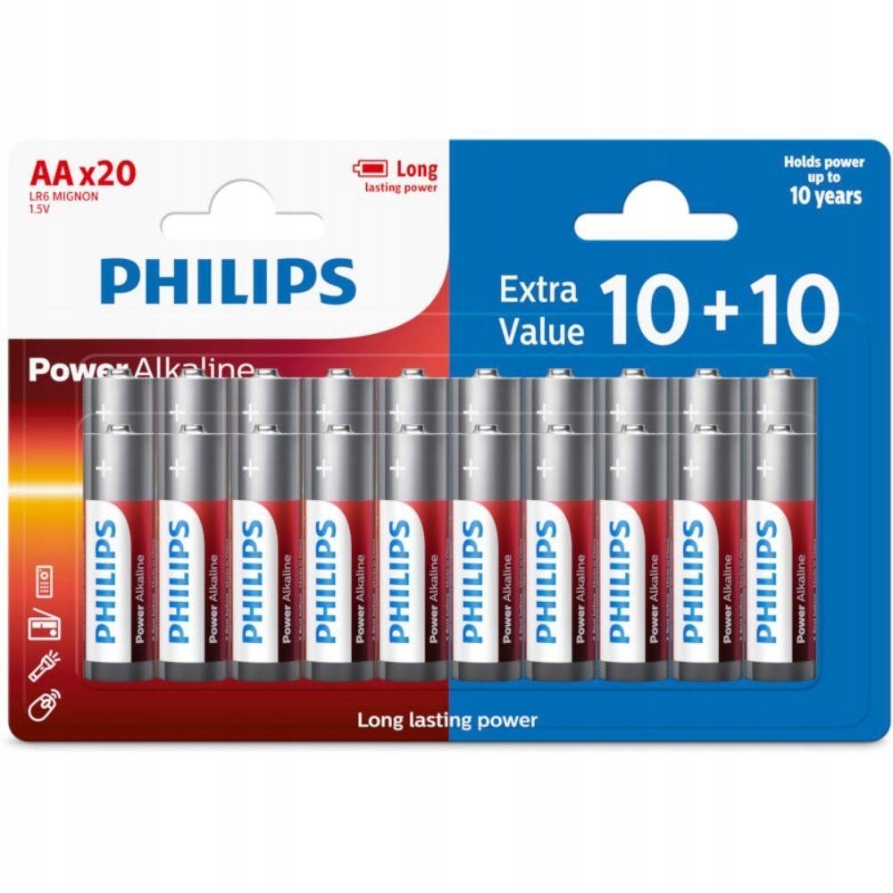 Philips LR6/AA elementai, 20 vnt