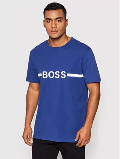 Koszulki męskie - Hugo Boss T-Shirt Rn 50437367 Niebieski Slim Fit - grafika 1