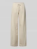 Spodnie damskie - Spodnie o kroju loose fit z lnu z mieszanka bawełny i lnu - miniaturka - grafika 1