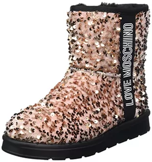 Botki damskie - Love Moschino Damskie botki St.tod. Winterboot z cekinami, szare, rozmiar 41 UE - grafika 1