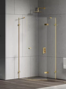 New Trendy Złota kabina prysznicowa pięciokątna prawa 90x90 EXK-4835 Eventa Gold Shine - Kabiny prysznicowe New Trendy Złota kabina prysznicowa pięciokątna prawa 90x90 EXK-4835 Eventa Gold Shine - Kabiny prysznicowe - miniaturka - grafika 1