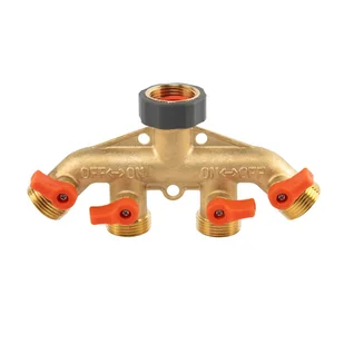 Rozdzielacz 4-drożny gw 3/4"x gz 3/4" mosiądz z zaworami brass soft - Inne akcesoria do nawadniania - miniaturka - grafika 1