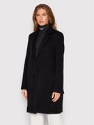 Płaszcze damskie - Calvin Klein Płaszcz wełniany K20K204155 Czarny Regular Fit - miniaturka - grafika 1