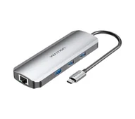 Huby USB - Vention TOKHB 0,15m Szary - miniaturka - grafika 1