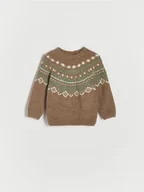 Bluzy dla chłopców - Reserved - Sweter ze wzorem - brązowy - miniaturka - grafika 1