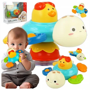 ZABAWKA SENSORYCZNA MONTESSORI GRZECHOTKA ANTYSTRESOWA Z PRZYSSAWKĄ SPINNER V - Grzechotki dla dzieci - miniaturka - grafika 1