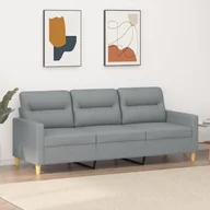 Sofy i kanapy - Sofa 3-osobowa, jasnoszara, 180 cm, tapicerowana tkaniną - miniaturka - grafika 1