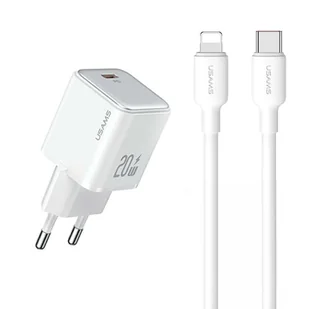 USAMS Ład. siec. 1xUSB-C PD30W PD3.0 Fast Charging US-CC186 + kabel USB-C/Lightning US-SJ610 biały/white YX Series YXXLOGTC04 - Ładowarki do telefonów - miniaturka - grafika 18