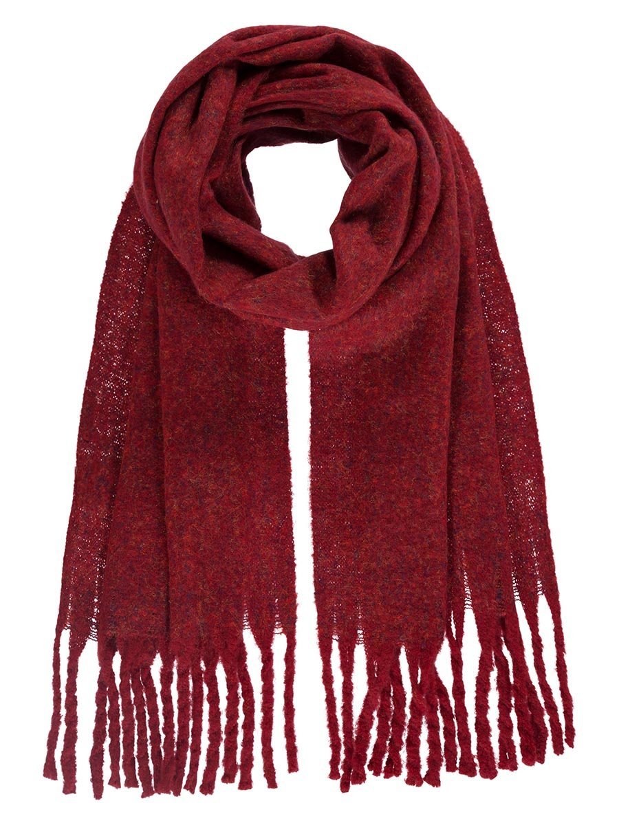 Damski szalik z frędzlami czerwony Passigatti