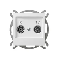 Gniazdka elektryczne - LEDart antenowe RTV końcowe białe GPA-YK/m/00 Impresja Ospel - miniaturka - grafika 1