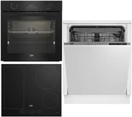 Zestawy AGD - Zestaw AGD do zabudowy Beko Piekarnik BBIR17300BCS + Płyta indukcyjna HII64200FMT + Zmywarka BDIN25324 - miniaturka - grafika 1