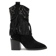 Botki damskie - Kowbojki Alma En Pena I240508 Czarny - miniaturka - grafika 1