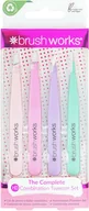 Sztuczne rzęsy i akcesoria - Brush Works Brush Works Combination Tweezer Set Zestaw 4 Pęset Kosmetycznych 5060455142828 - miniaturka - grafika 1