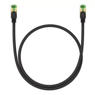 Kabel sieciowy w oplocie kat. 8 Baseus Ethernet RJ45, 40Gbps, 0,5m (czarny) - Kable miedziane - miniaturka - grafika 2